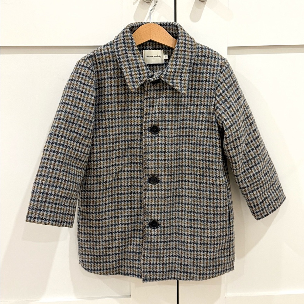 The New Society tweed/houndstooth wool coat 4Y